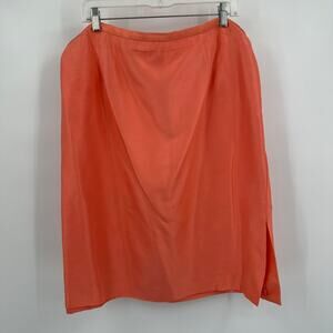 Travis Ayers Womens‎ Silk Skirt Size 16 Coral Knee Length Quiet Luxury Classic